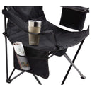 Silla plegable color negro de 45cm x 50cm x 80cm con cooler y portavasos