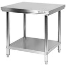 Mesa Inoxidable De Trabajo Central Con Repisa (1400 X 700 X H 850 Mm)