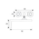 Juego de Rodachines p/puertas corredizas.Incluye 2 rodach de 4 ruedas y acces.70kg/par.riel TD-AL03