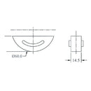 SIDE PLATE, For Round Glass Clip (GC.500 Series), SS-304, SATIN.