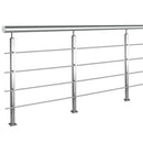 Poste Cuadrado De 1 1/2" 90Cm De Altura,4 Soportes De Barra De 12.7Mm Acabado Satinado Tipo 304.