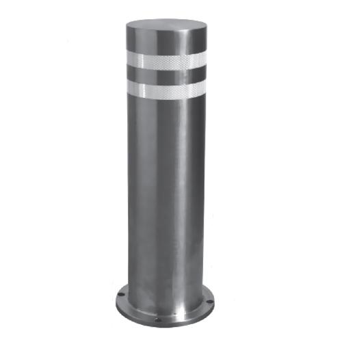 Bolardo acero inox Diam 204 mm 8" Altura total 60 cm Esp. tubo 3 mm Con flange p/atornillar Satinado