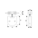 Rodachines P/Puertas De Vidrio 8-12Mm.Incluye 2 Rodach Y Acces.SAT.100Kg P/Par.Riel TD-AL03.GRANDE