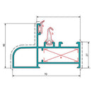 Marco Fijo Ventana 70 Mm. Espesor 1.4 Mm. Largo 5.85 Mts. Acabado Anodizado Negro 15 Micron. (D3-P1-