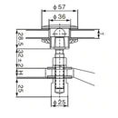 Perno De Araña Grande Diam. 57 Mm. Perforacion En Vidrio De 37 Mm. BRILLANTE 304