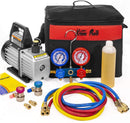 Kit Manometro Y Bomba De Vacio R12, R22, R134A Y R410A Refrigeracion HVAC - A/C De 1/4 HP