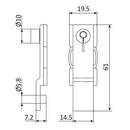 Conector Final Con Bulon De Cierre Para Sistema SECUREASY PLUS. Zinc Plateado.