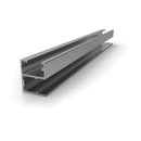 Perfil inferior horizontal para soportar el vidrio 5.8 mts. Acabado inox ligth.