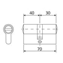 Cilindro De Bronce Para Cerradura UJ029. Incluye 3 Llaves. Ancho De 67 Mm De Pin Descentrado En 25 M