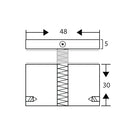 (NX48 * 30) BOTON DE 2" PARA BARANDAS VIDRIO. ACABADO BRILLANTE