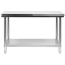Mesa Inoxidable De Trabajo Central Con Repisa (1400 X 700 X H 850 Mm)