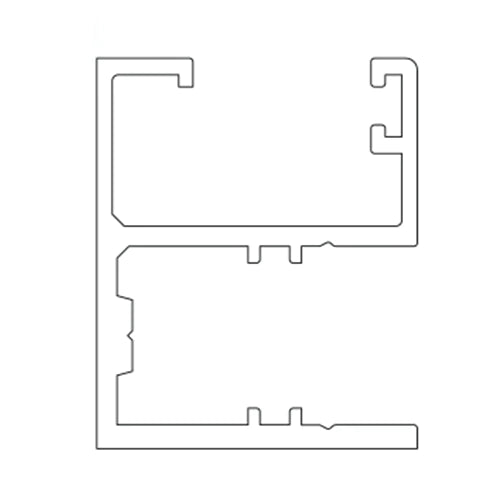 Perfil Inferior Horizontal Para Soportar El Vidrio 5.8 Mts. Acabado Inox Ligth.