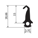 Junta central de EPDM alta calidad. Se vende rollo de 100 mts. Color negro.