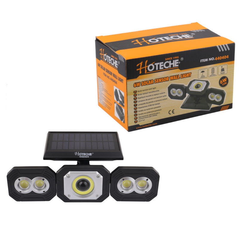 Luz de pared solar con sensor de movimiento 6W  500 lum