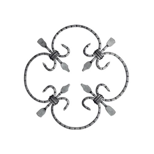 Rosón artístico de hierro forjado Diámetro: Ø 250 mm; Platina de 10 x 5 pulgadas
