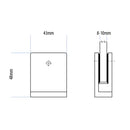 Pinza Cuadrada Para Vidrio De (8-10)Mm. No Requiere Perforacion.