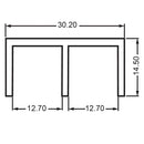 Perfil Guia Superior Para Puertas Corredizas De Vitrina. 2Mts. Anodizado.