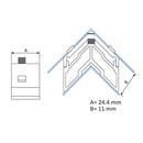 Escuadra De Teton Fijo De 24.4X11mm Para Marco De Serie Perimetral De 60 Mm.