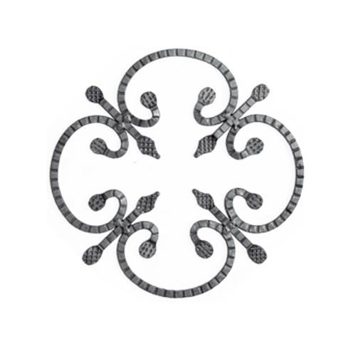 Rosón artístico de hierro forjado Diámetro: Ø 250 mm; Barra cuadrada  8 x 8 mm