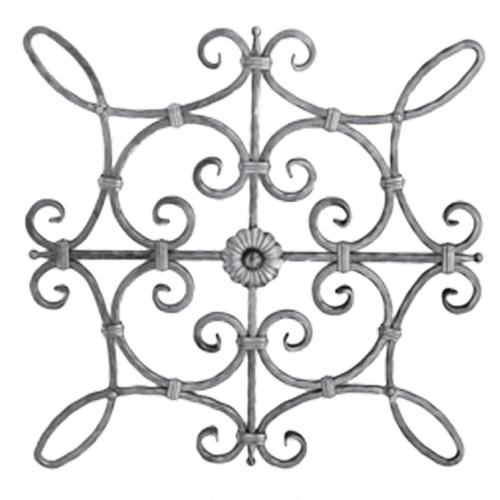 Rosón artístico de hierro forjado Barra cuadrada de 12 x 12 mm, 660 x 660 mm
