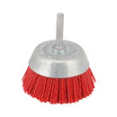 Cepillo circular con filamentos d Nylon rojo2" con espiga