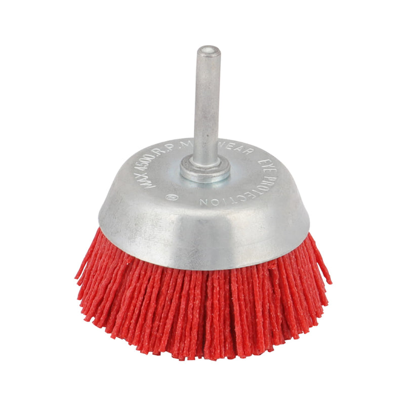 Cepillo circular con filamentos d Nylon rojo3" con espiga