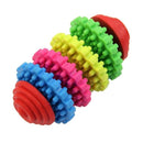 Juguete para Perro masticable y resistente de caucho. Forma de engranaje. Colores Surtidos.