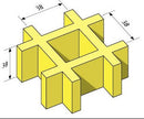 Rejilla grating 38x38X38mm fibra de vidrio amarilla antiresbalante 1.220 x 2.440 m.
