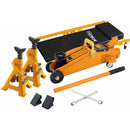 Juego de 7Pcs de Gata Hidraulica 2Ton, Par de soportes 2 Ton