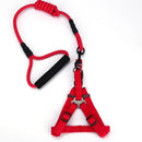 Correa y Pechera para mascotas. Color Rojo. Talla L- Tamaño Correa 12mmx120cm Pechera 55-80cm