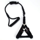 Correa y Pechera para mascotas. Color Negro. Talla XS -Tamaño Correa: 6mmx120cm Pechera 30-36cm