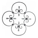 Rosón artístico de hierro forjado Diámetro: Ø 380 mm; Platina de 10 x 5 mm