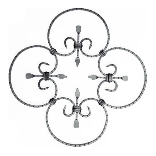 Rosón artístico de hierro forjado Diámetro: Ø 380 mm; Platina de 10 x 5 mm