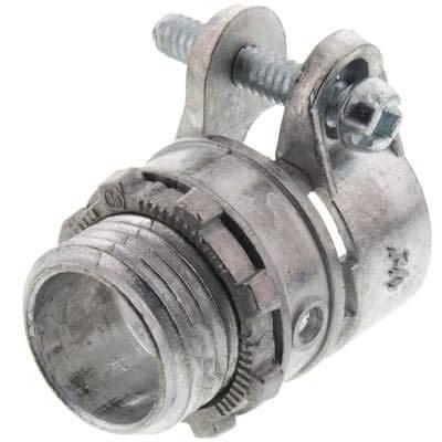 Conector Recto Cajilla Metalica  - Tuberia Greenfield De 1/2".  Material Zinc.