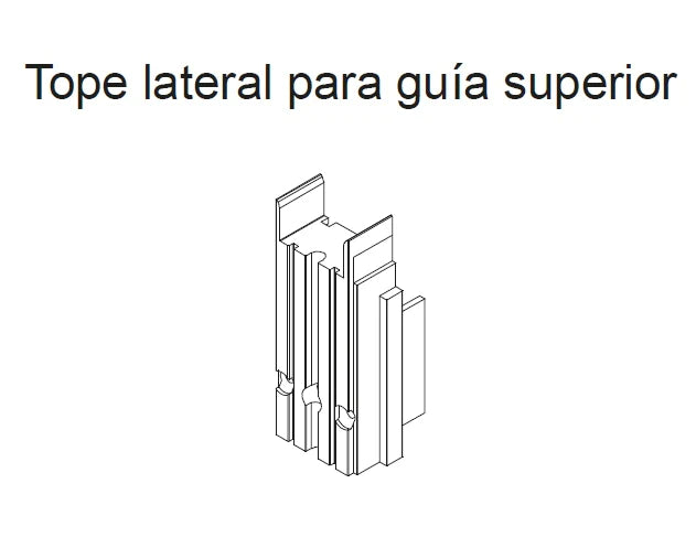 Tope Lateral para Guía Superior e Inferior. Serie Elevable Europa. Color Negro