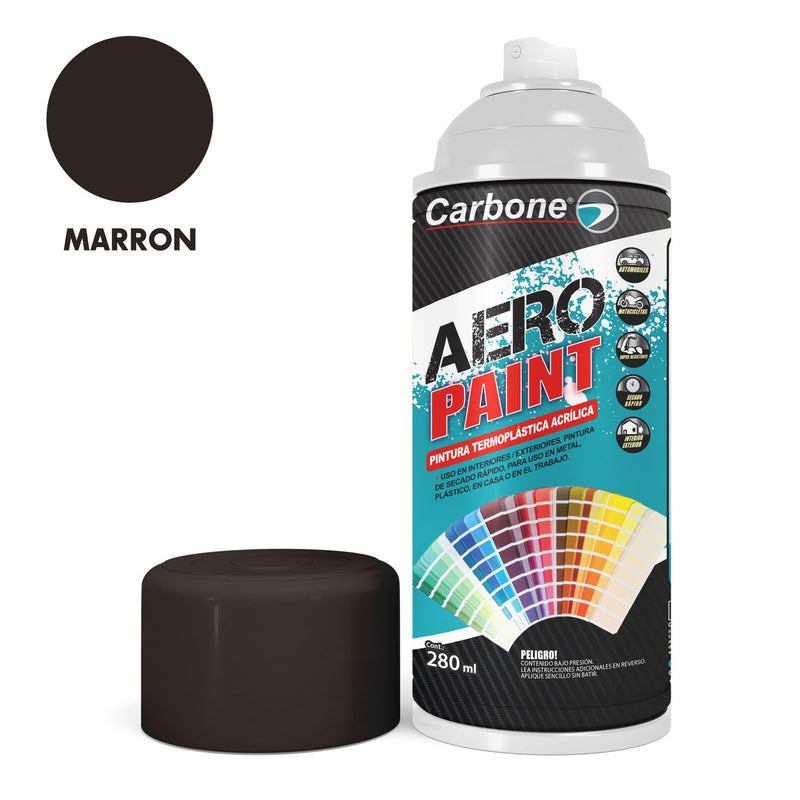 Pintura aerosol en Spray Marrón 280ml. Interiores y exteriores alta calidad