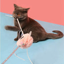 Juguete Para Gato Varita De Algodony Cintas. Color Gris. Tamaño 50Cm