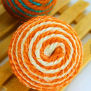 Juguete Para Gato Pelota De Yute O Soga. Color Naranja. Tamaño 6.5Cm
