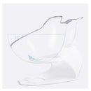 Tazon Doble Para Gatos Con Soporte. Plastico Transparente Y Soporte Blanco.