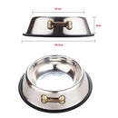 Tazon De Acero Inoxidable Con Borde Antideslizante Para Mascotas. Tamaño 18X24.5X8cm