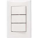 Interruptor Triple Línea Plata Blanco 15A 125V