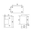 BISAGRA MURO A VIDRIO BRILLANTE. ALTA CALIDAD. 10 AÑOS DE GARANTIA.