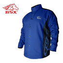 BSX Chaqueta Soldador Resistente A Las Llamas Azul Negro Con Llamas Medium