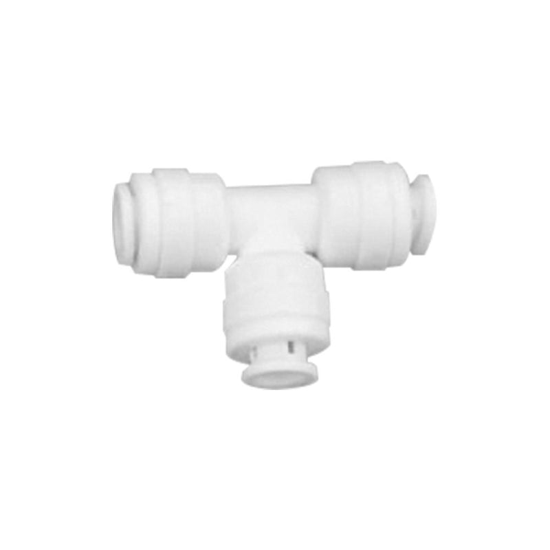 Conector Rápido De Agua En Tee 3 Vias Extremo 1/4" + Centro 3/8" + Extremo 1/4"