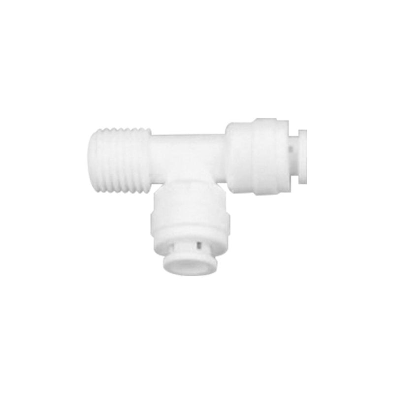 Conector Rápido De Agua En Tee Con Rosca En Un Extremo Tubo 1/4" + Tubo 1/4" + Rosca 1/4"