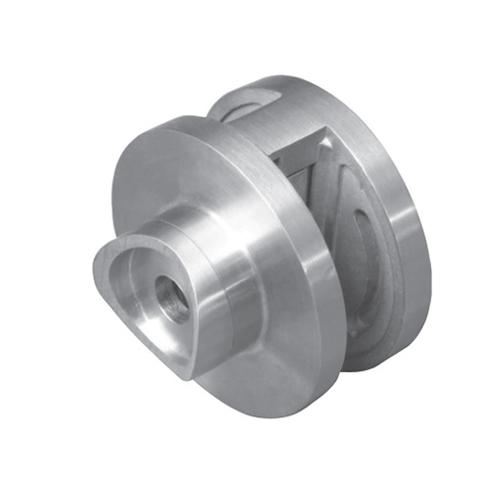 GLASS CLIP, ROUND DOUBLE SIDE, Dia- 60 Mm, For 42.4 Mm Pipe, SS-304, SATIN