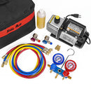 Kit Manometro Y Bomba De Vacio R12, R22, R134A Y R410A Refrigeracion HVAC - A/C De 1/4 HP