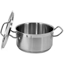 Olla Chica Con Tapa De Acero Inoxidable (Tamaño: 20 X 10.5 Cm, Capacidad 3.3 L)