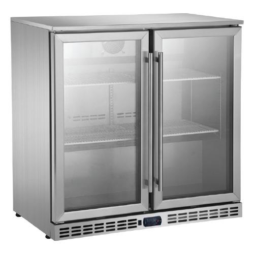 Refrigerador Bar 2 Puertas Vidrio  900*520*800Mm  110V/60Hz 1C~8C 195W(1 Año)