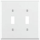 Tapa Plastica Para Interruptor Doble Linea Economica. Incluye Tornillos Metalicos. Color Blanco.